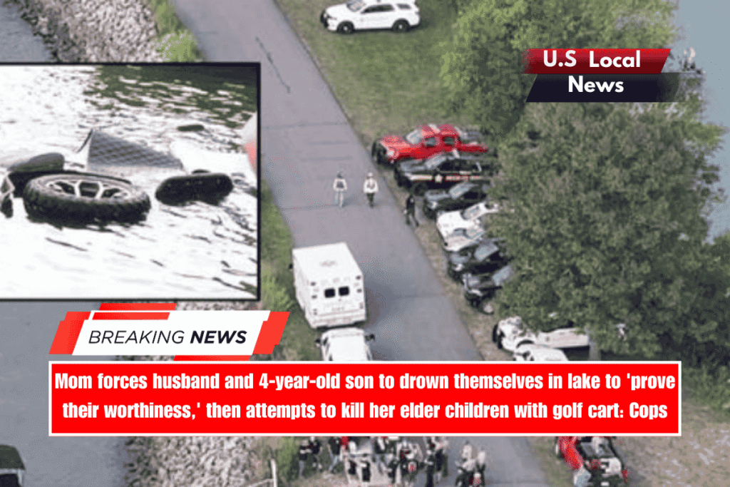 Mom forces husband and 4-year-old son to drown themselves in lake to 'prove their worthiness,' then attempts to kill her elder children with golf cart Cops