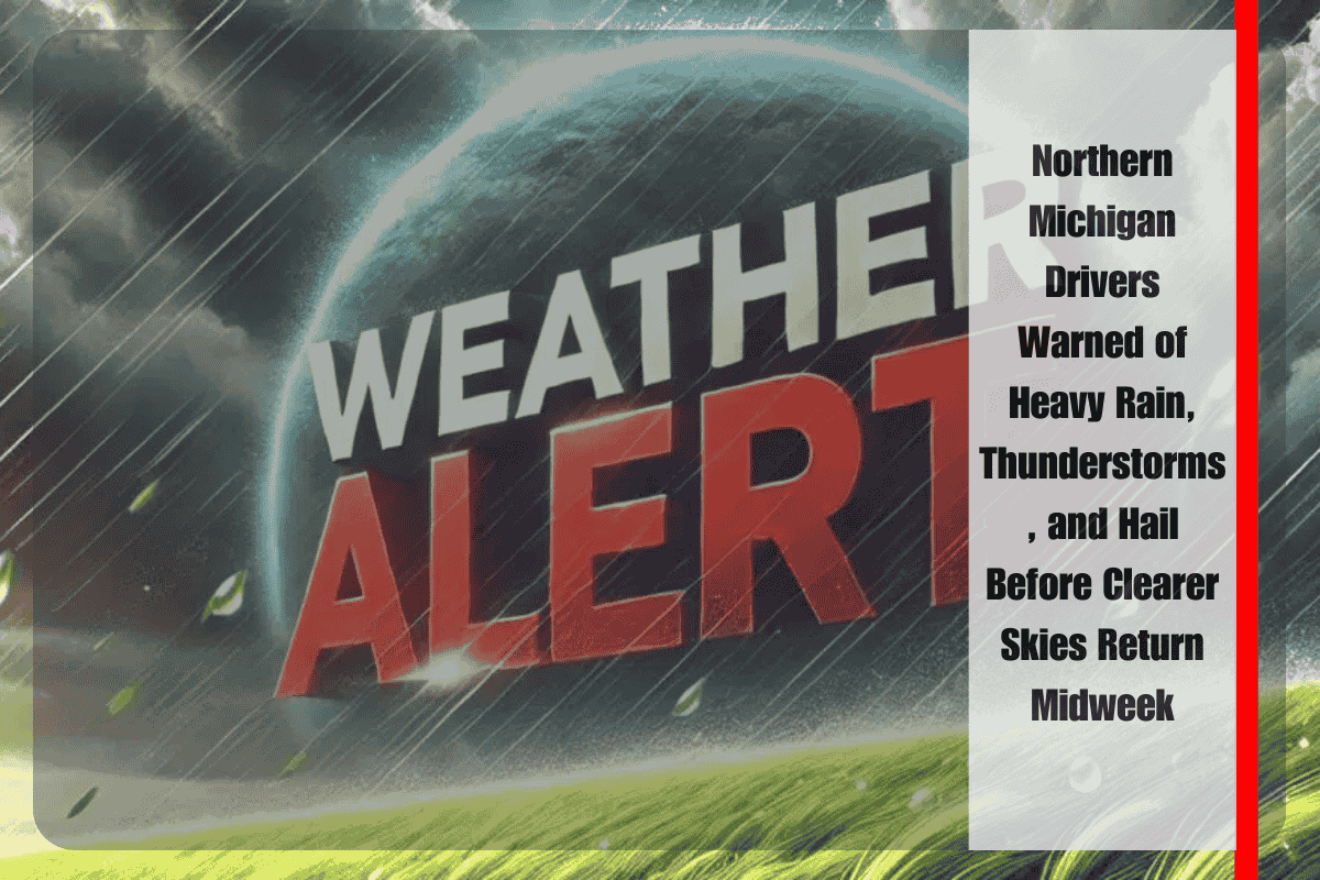 Northern Michigan Drivers Warned of Heavy Rain, Thunderstorms, and Hail Before Clearer Skies Return Midweek