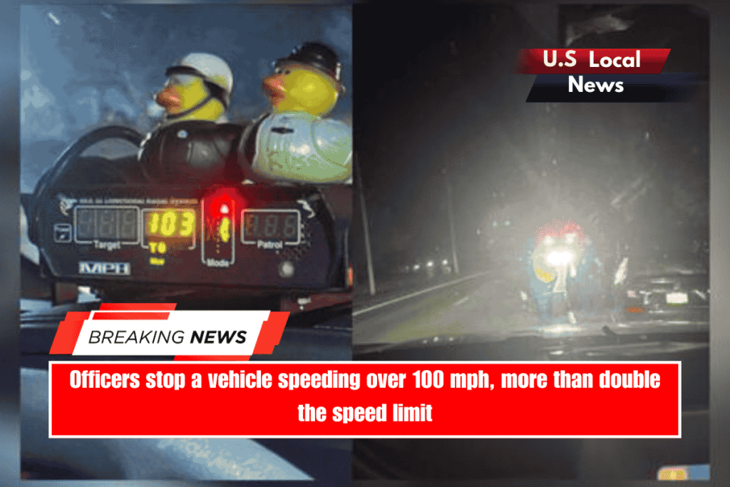 Officers stop a vehicle speeding over 100 mph, more than double the speed limit