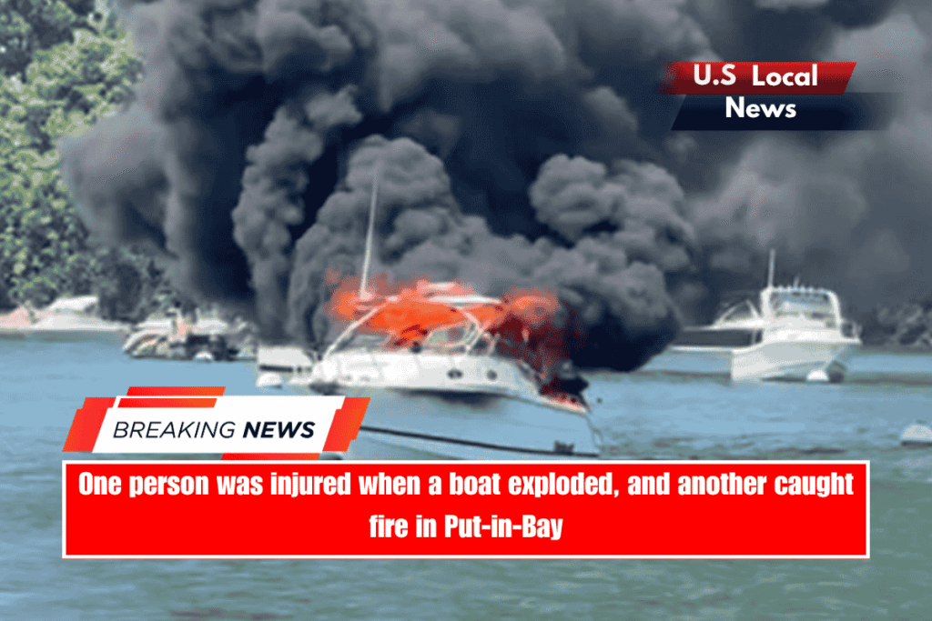 One person was injured when a boat exploded, and another caught fire in Put-in-Bay