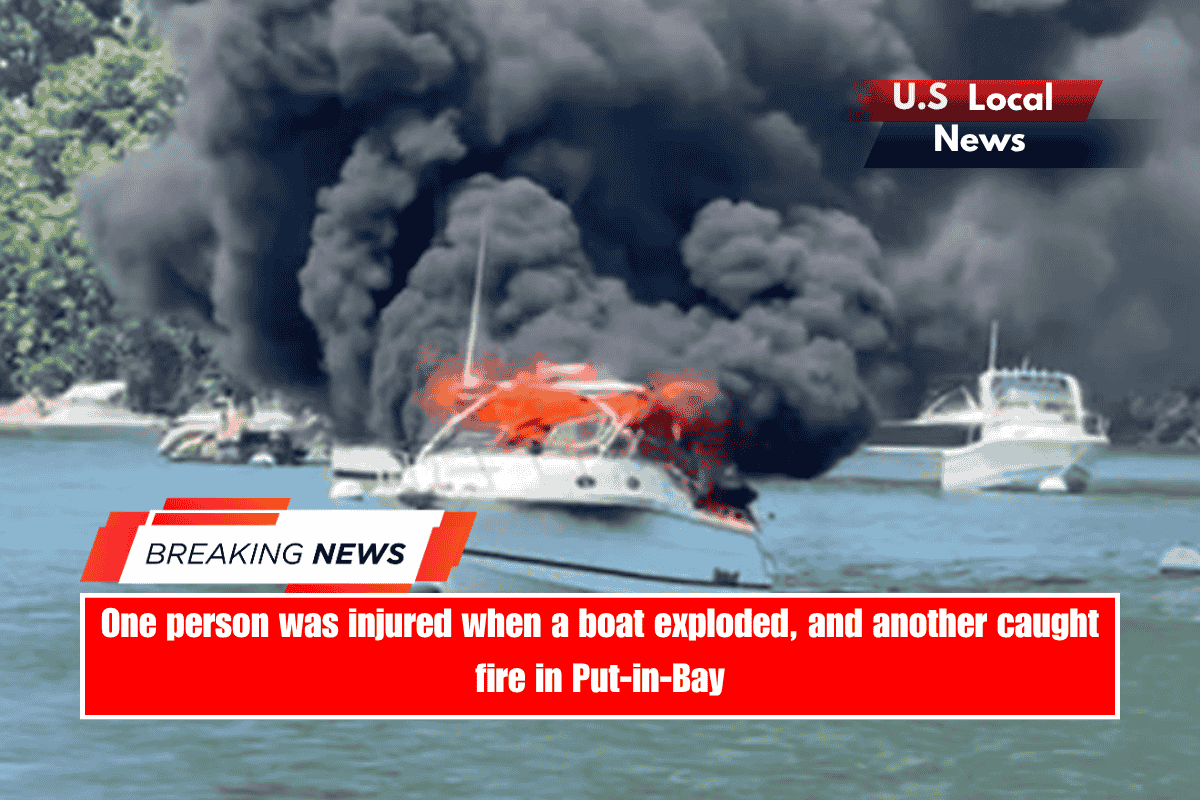 One person was injured when a boat exploded, and another caught fire in Put-in-Bay