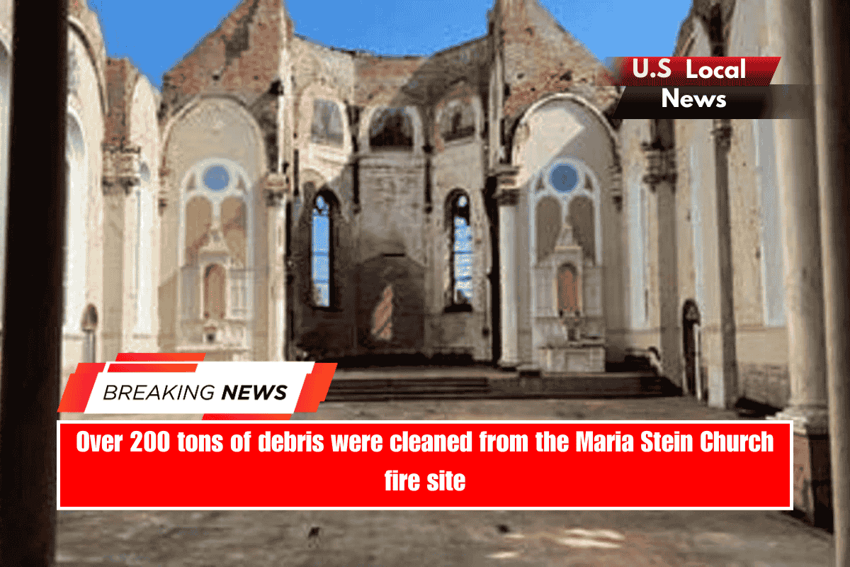 Over 200 tons of debris were cleaned from the Maria Stein Church fire site