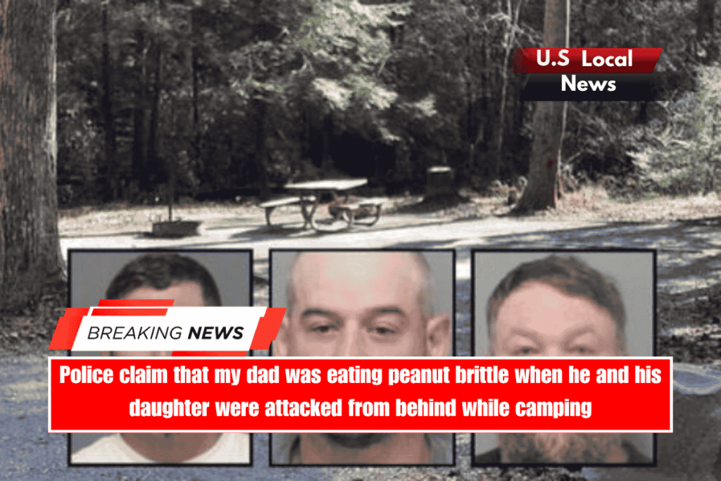 Police claim that my dad was eating peanut brittle when he and his daughter were attacked from behind while camping