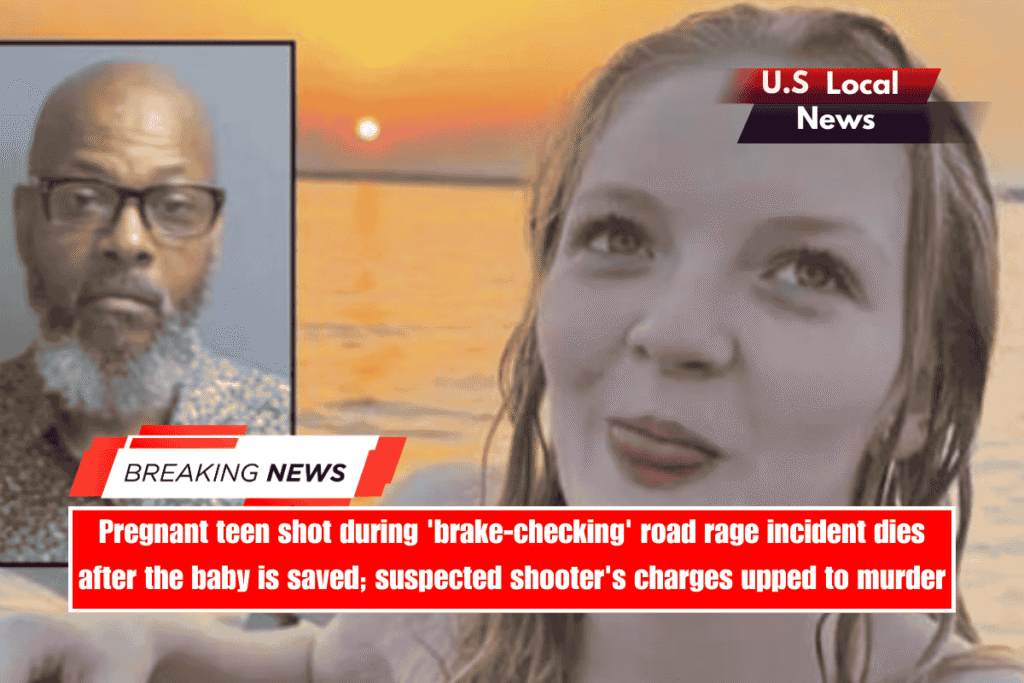 Pregnant teen shot during 'brake-checking' road rage incident dies after the baby is saved; suspected shooter's charges upped to murder