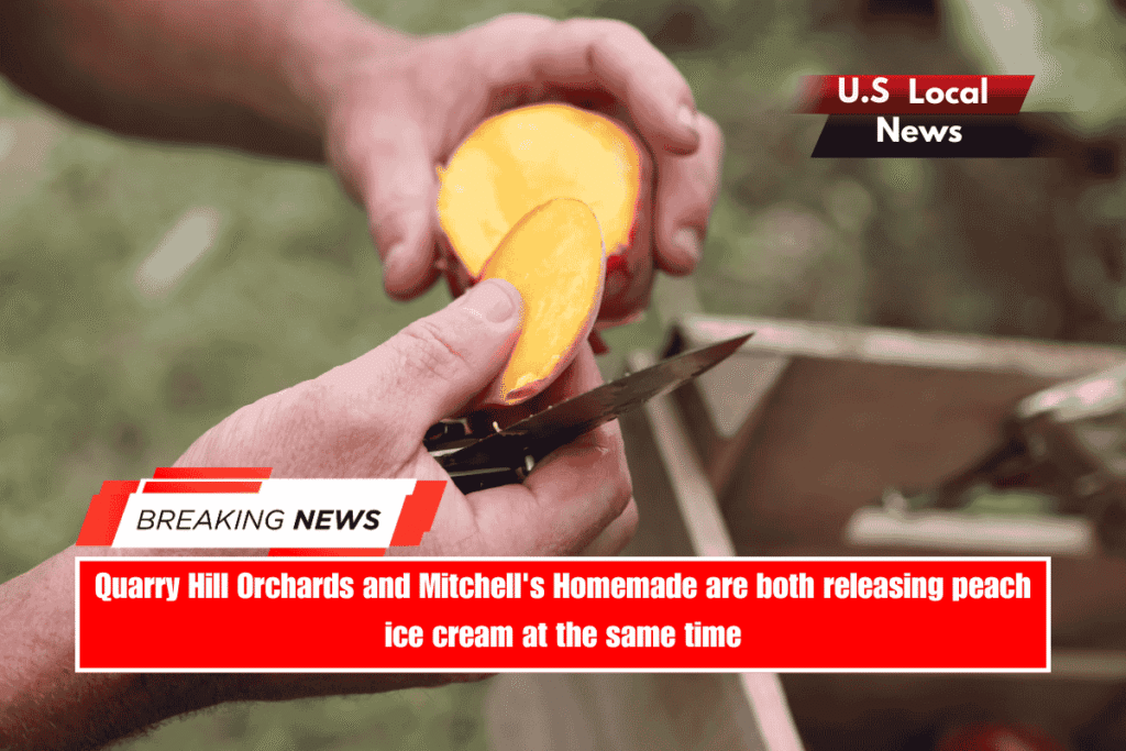 Quarry Hill Orchards and Mitchell's Homemade are both releasing peach ice cream at the same time