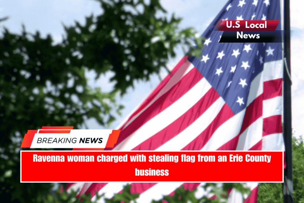 Ravenna woman charged with stealing flag from an Erie County business