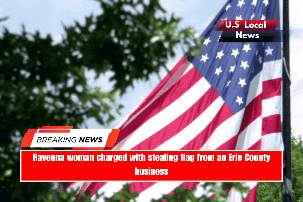 Ravenna woman charged with stealing flag from an Erie County business