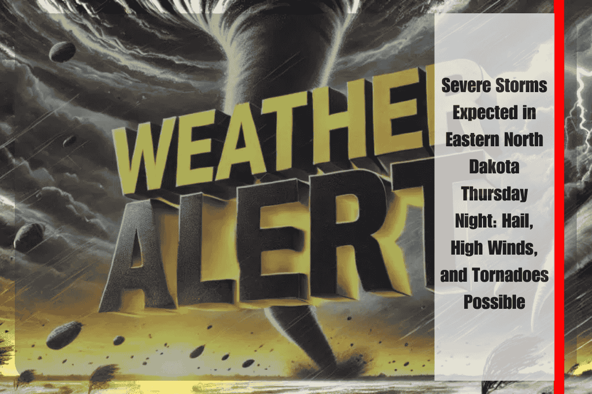 Severe Storms Expected in Eastern North Dakota Thursday Night Hail, High Winds, and Tornadoes Possible