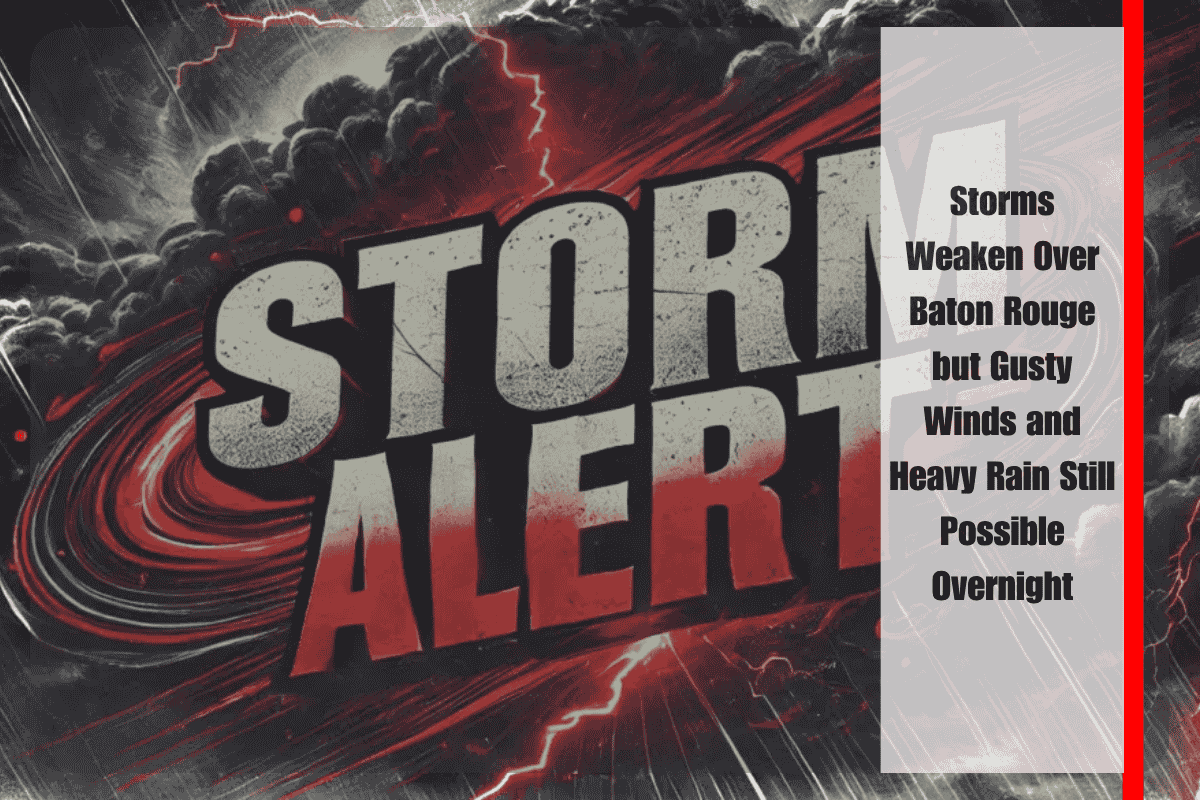 Storms Weaken Over Baton Rouge but Gusty Winds and Heavy Rain Still Possible Overnight