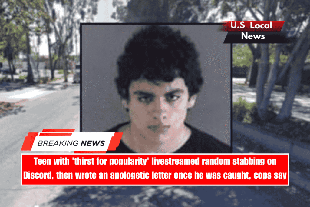 Teen with 'thirst for popularity' livestreamed random stabbing on Discord, then wrote an apologetic letter once he was caught, cops say