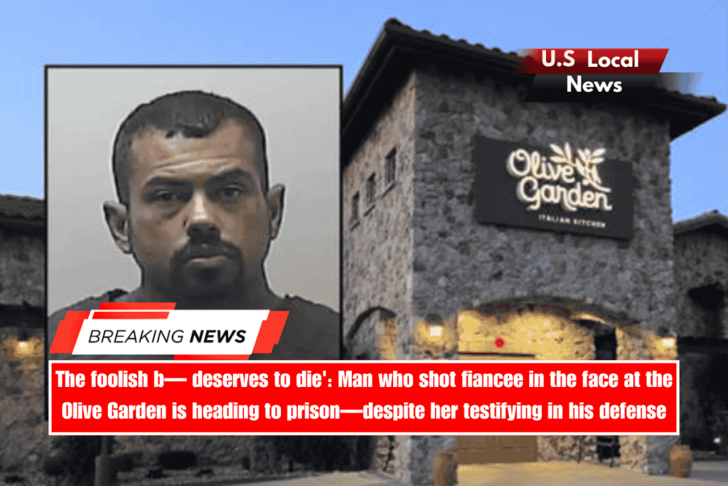 The foolish b— deserves to die' Man who shot fiancee in the face at the Olive Garden is heading to prison—despite her testifying in his defense