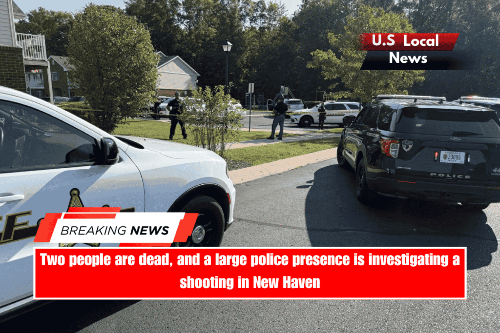 Two people are dead, and a large police presence is investigating a shooting in New Haven