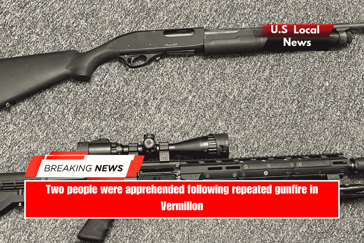 Two people were apprehended following repeated gunfire in Vermilion