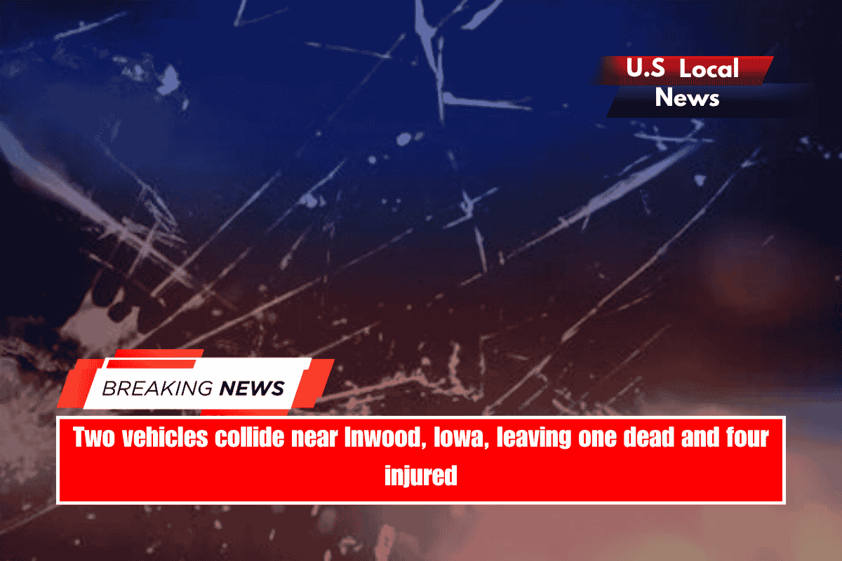 Two vehicles collide near Inwood, Iowa, leaving one dead and four injured