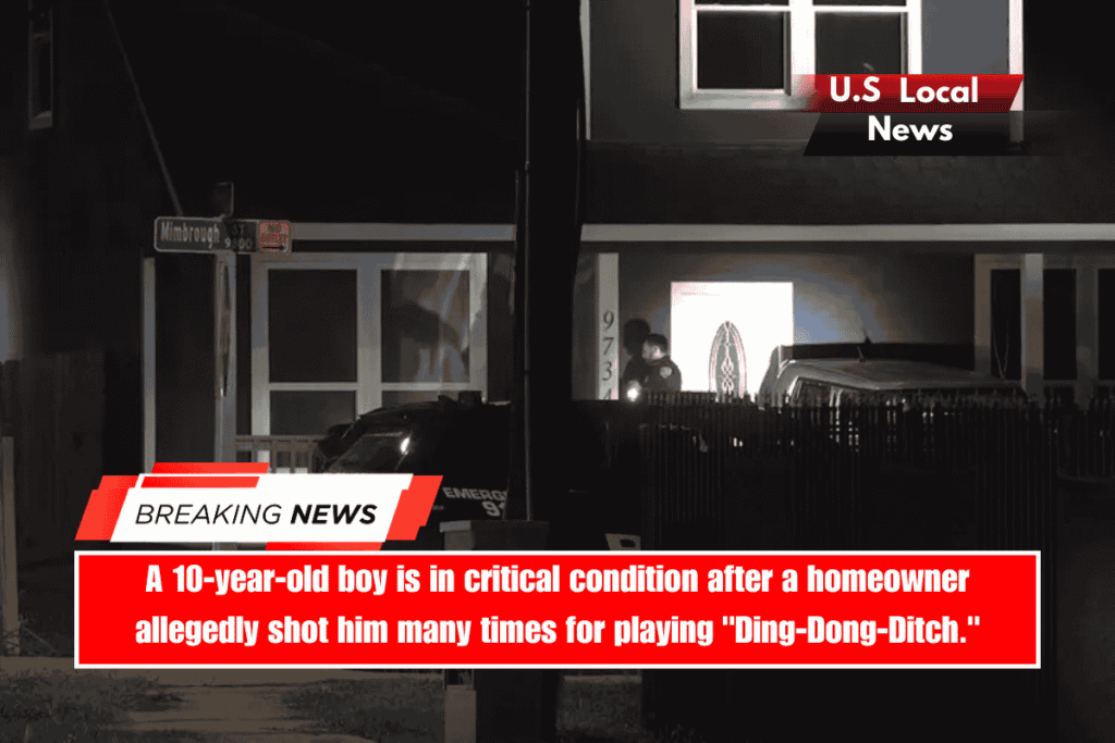 A 10-year-old boy is in critical condition after a homeowner allegedly shot him many times for playing Ding-Dong-Ditch.