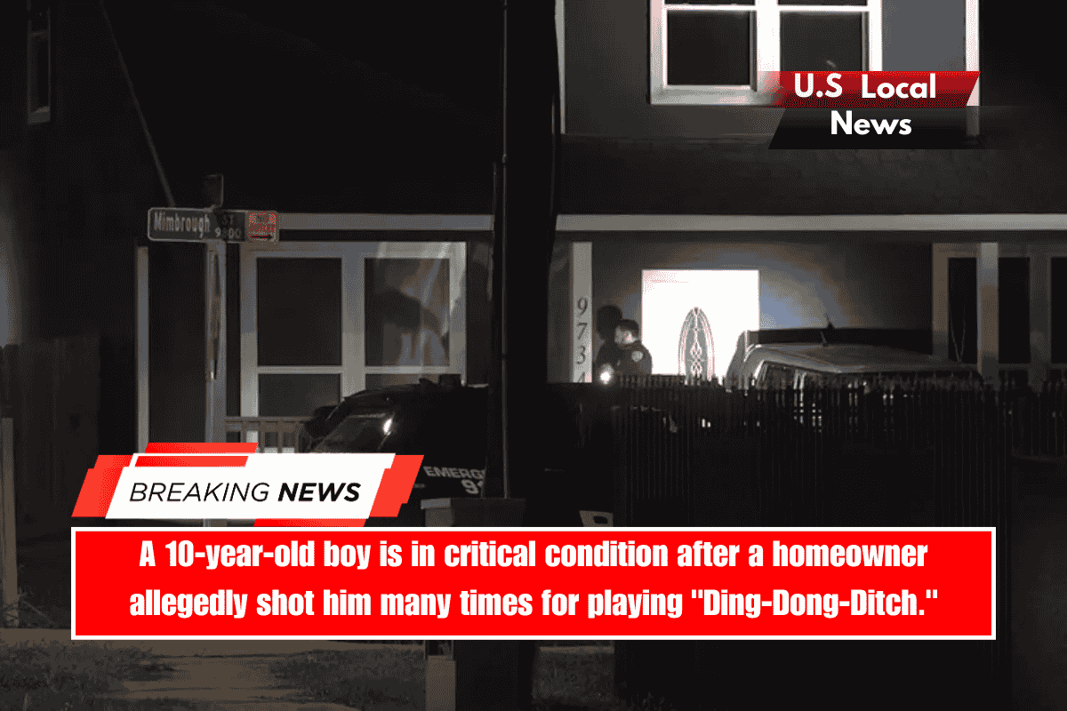 A 10-year-old boy is in critical condition after a homeowner allegedly shot him many times for playing Ding-Dong-Ditch.