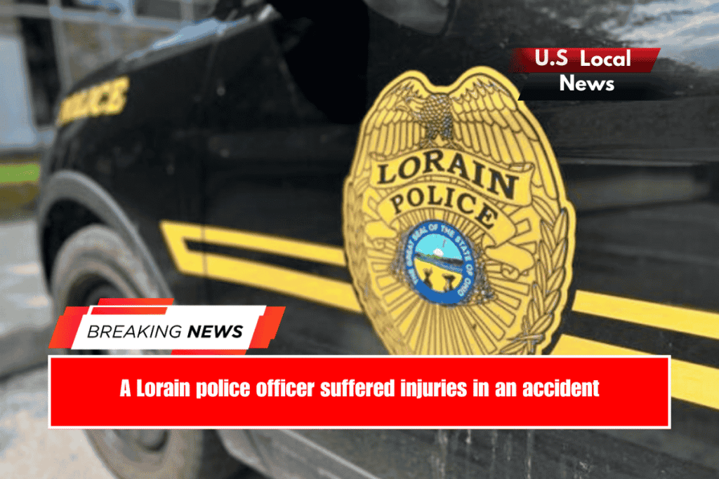 A Lorain police officer suffered injuries in an accident