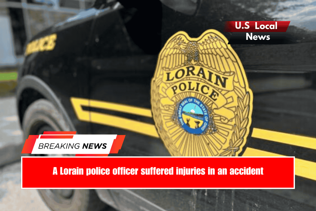 A Lorain police officer suffered injuries in an accident