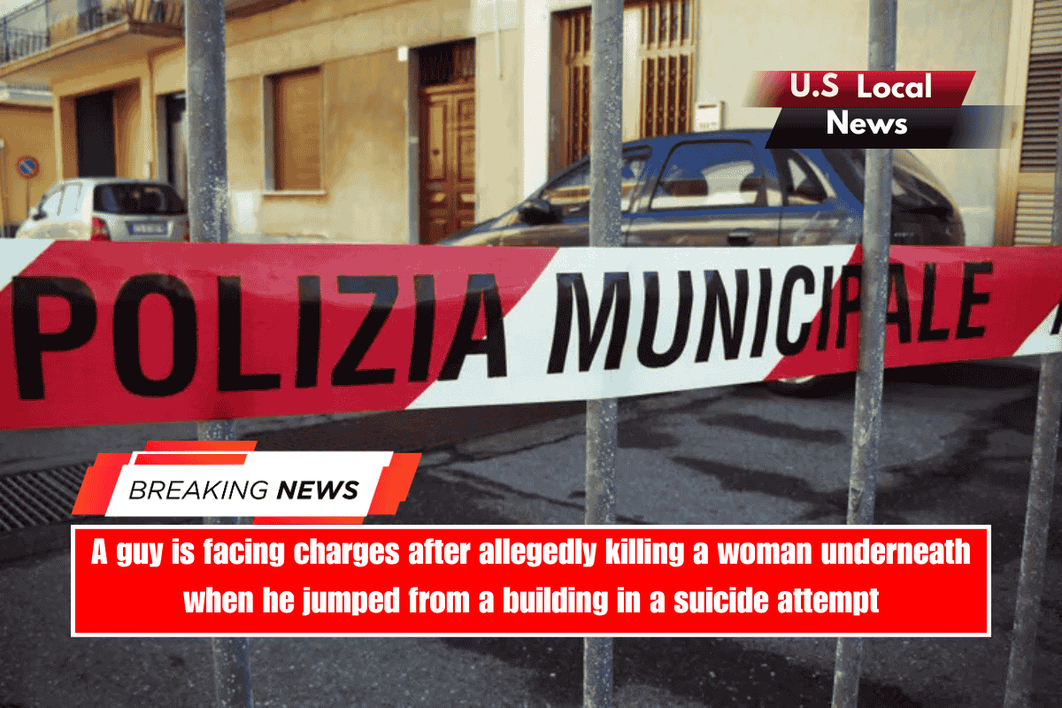 A guy is facing charges after allegedly killing a woman underneath when he jumped from a building in a suicide attempt