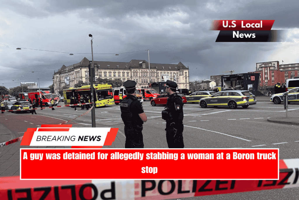 A guy was detained for allegedly stabbing a woman at a Boron truck stop