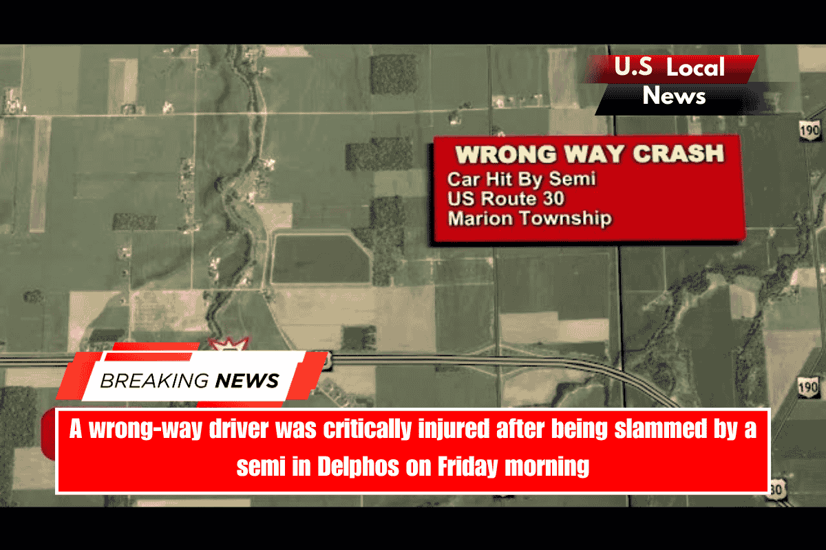 A wrong-way driver was critically injured after being slammed by a semi in Delphos on Friday morning