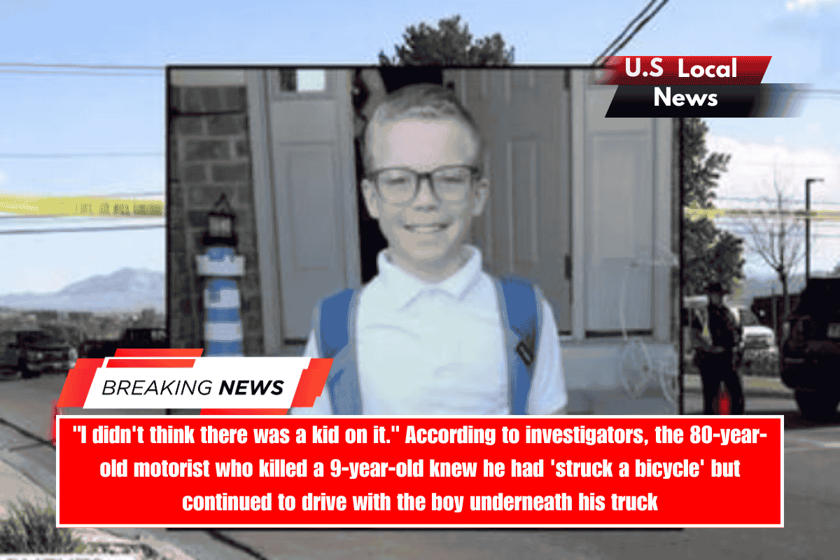 I didn't think there was a kid on it. According to investigators, the 80-year-old motorist who killed a 9-year-old knew he had 'struck a bicycle' but continued to drive with the boy underneath his truck