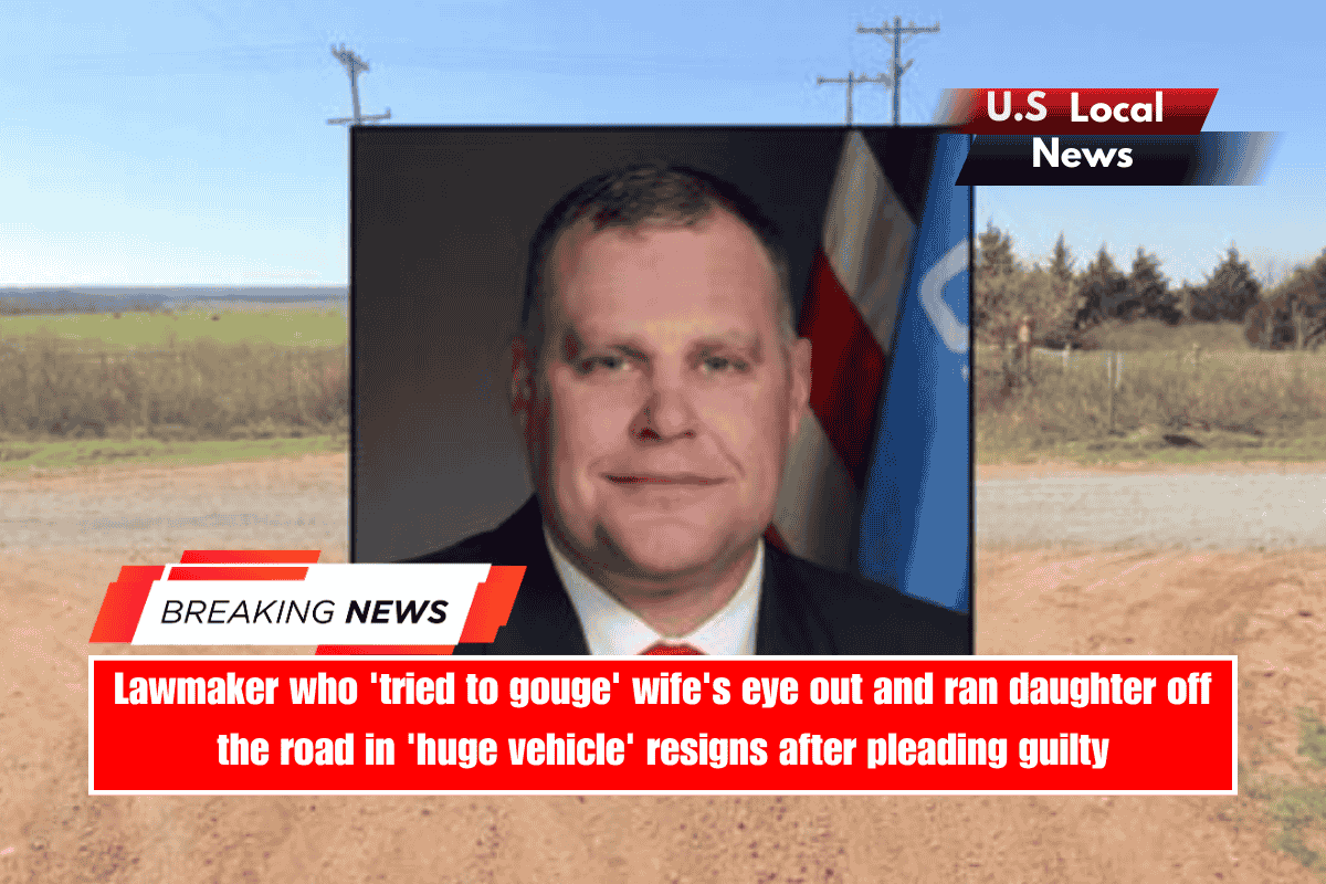 Lawmaker who 'tried to gouge' wife's eye out and ran daughter off the road in 'huge vehicle' resigns after pleading guilty