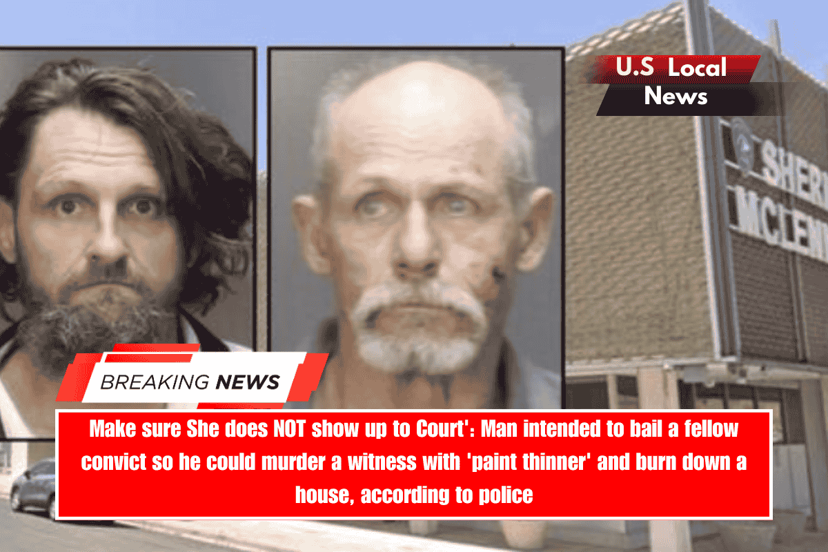 Make sure She does NOT show up to Court' Man intended to bail a fellow convict so he could murder a witness with 'paint thinner' and burn down a house, according to police