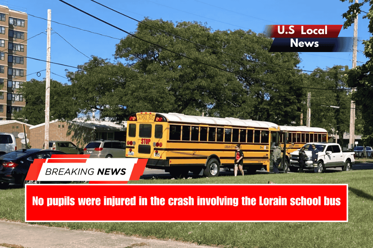 No pupils were injured in the crash involving the Lorain school bus