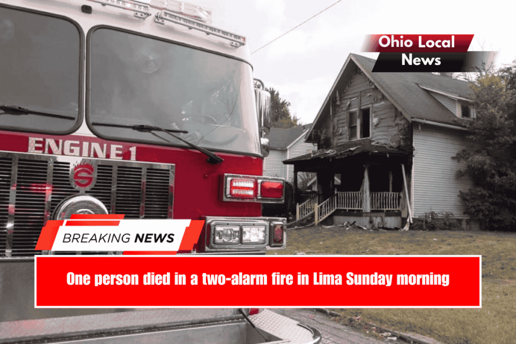 One person died in a two-alarm fire in Lima Sunday morning