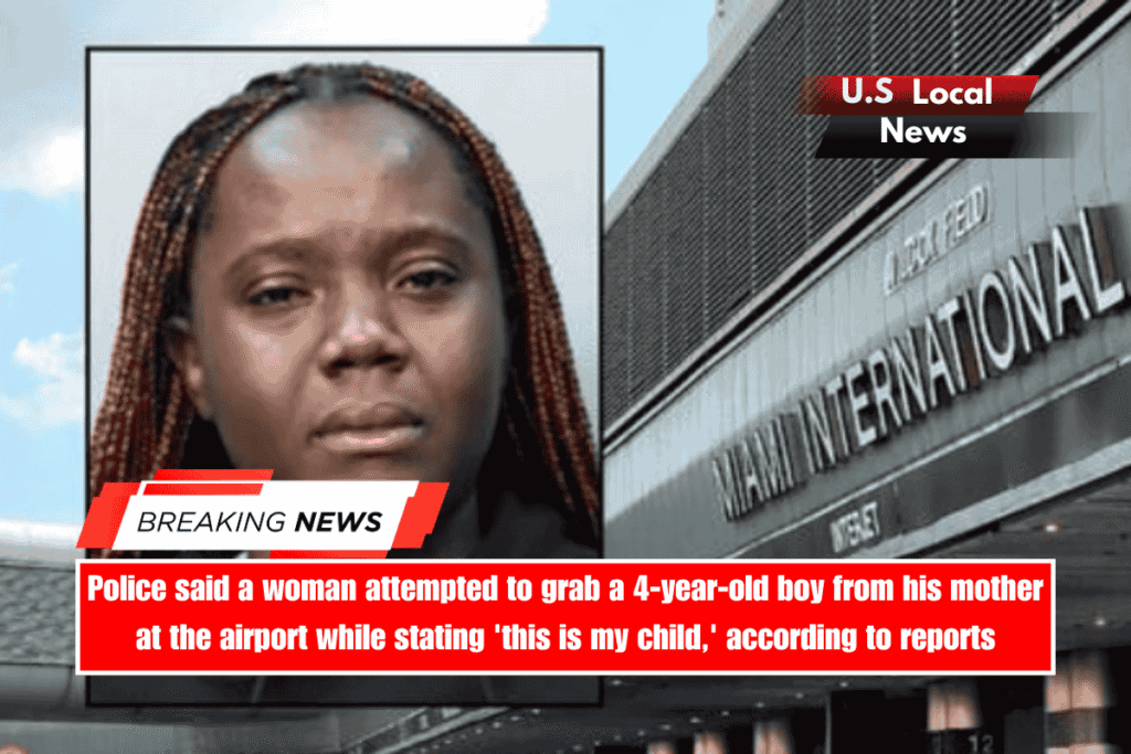 Police said a woman attempted to grab a 4-year-old boy from his mother at the airport while stating 'this is my child,' according to reports
