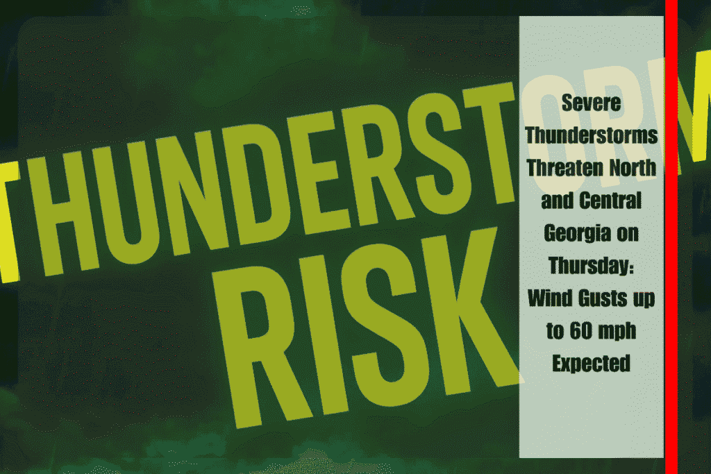 Severe Thunderstorms Threaten North and Central Georgia on Thursday Wind Gusts up to 60 mph Expected