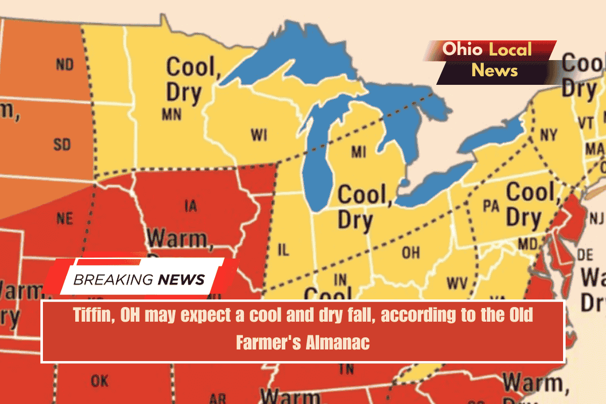 Tiffin, OH may expect a cool and dry fall, according to the Old Farmer's Almanac