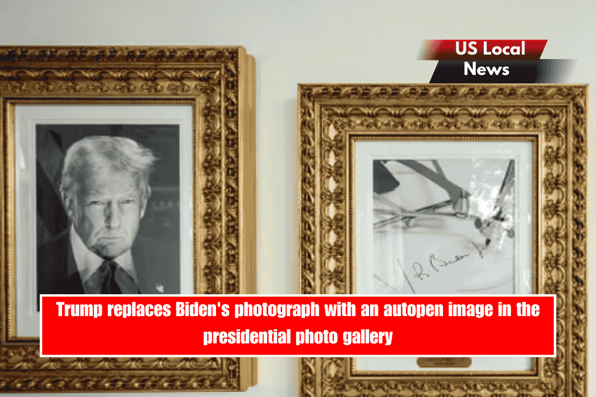 Trump replaces Biden's photograph with an autopen image in the presidential photo gallery