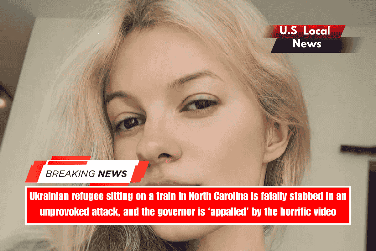 Ukrainian refugee sitting on a train in North Carolina is fatally stabbed in an unprovoked attack, and the governor is 'appalled' by the horrific video